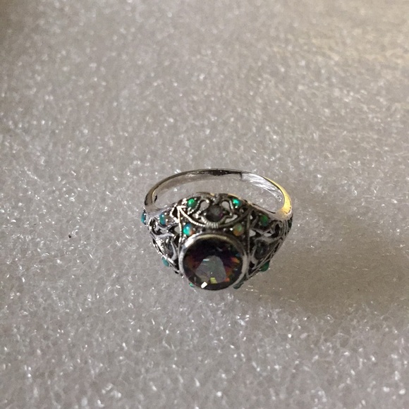 art deco Jewelry - Art Deco 925 alexandrite quartz opal ring